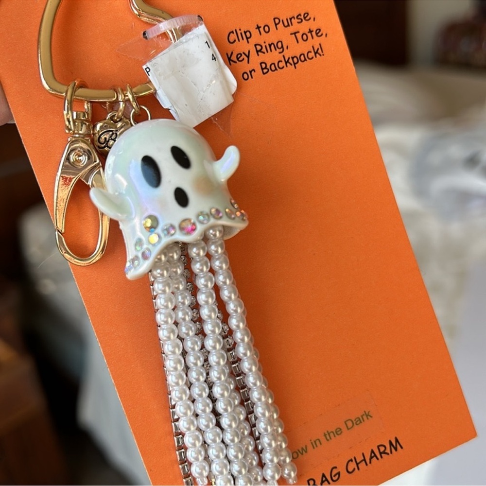 Betsey Johnson cute Halloween Ghost handbag charm key holder